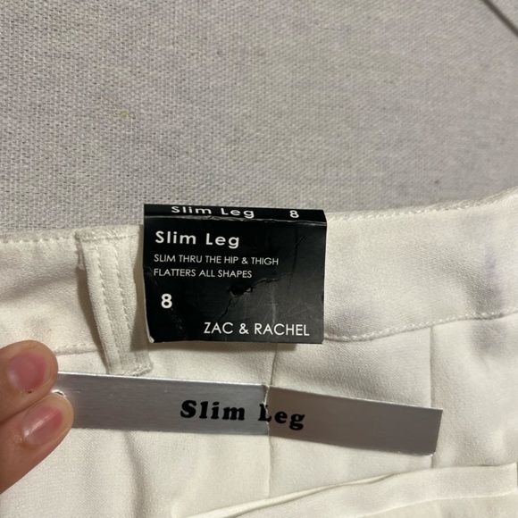 NWT Zac + Rachel slim leg white pants - size 8 - Picture 6 of 6